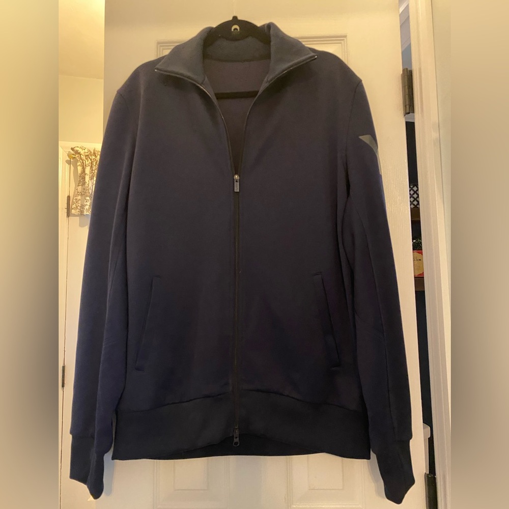 Y-3 Adidas Yhoji Yamamoto Men's XXL Navy Zip-Up Track Jacket Black Y-3 on Sleeve